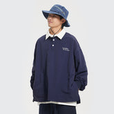 Unisex Jacket Spring Vintage Polo Collar Embroidered Lapel Jacket
